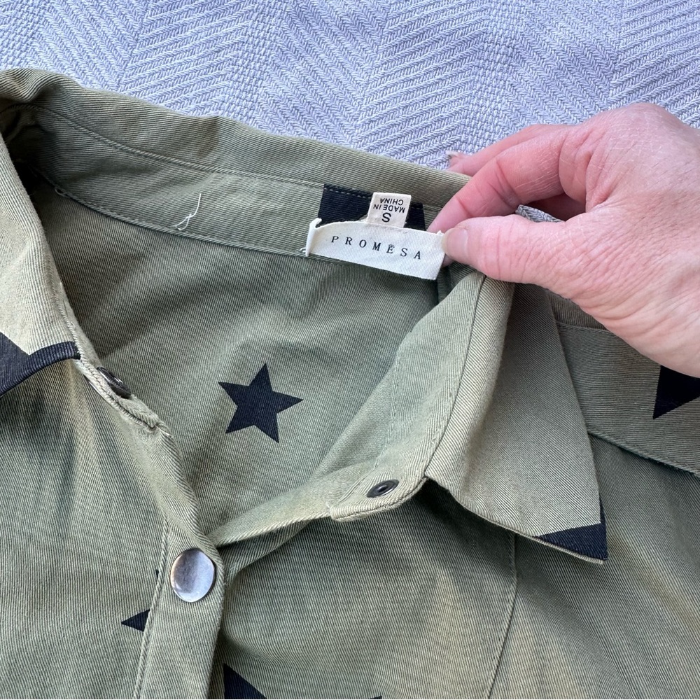 Promesa star button up military shirt jacket - Picture 7 of 9